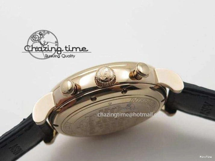 MIROTIME 0518 Portofino Chrono RG Black Dial on Black Leather Strap A HighPerformance 7389